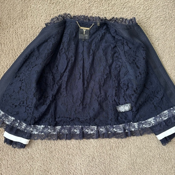 Ted Baker London Ennino Lace Trimmed Cropped Jacket - Picture 3 of 7